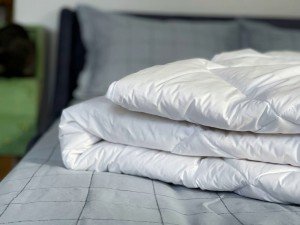 одеяло merino (200 × 220, 300 гр., шерсть мериноса, 100 % хлопок, пуходержащий тик )