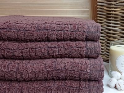 полотенце махровое croco коричневый (70 × 127, коричневый)